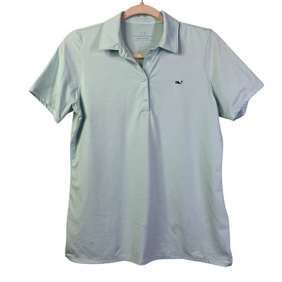VINEYARD VINES‎ Polo Small Performance Tennis Golf Crystal Blue Stripes Preppy - Picture 1 of 13